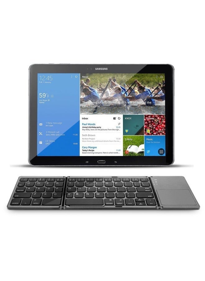Type-c Charging Three-fold Folding Bluetooth Keyboard With Touch Wireless Bluetooth Keyboard Silent Dual-mode Charging Mouse-Specifications:B089 Gray Keyboard - Image 2